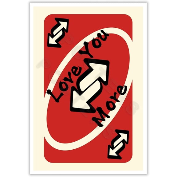 HELLOYOUNG Red Love You More Reverse Wall Decor Playing Card Canvas Art Print Valentine Day Preppy mental Room Decor Tin Material 12X8 Inches