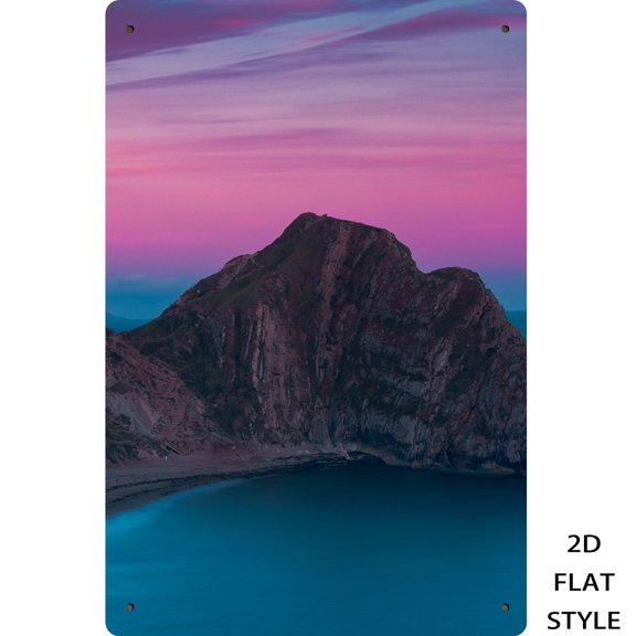 HELLOYOUNG Retro Beach Sunset Iron Sign Metal Wall Art Decor for Laundry Bathroom Entryway 8x12 Inch Vintage Logo Tin