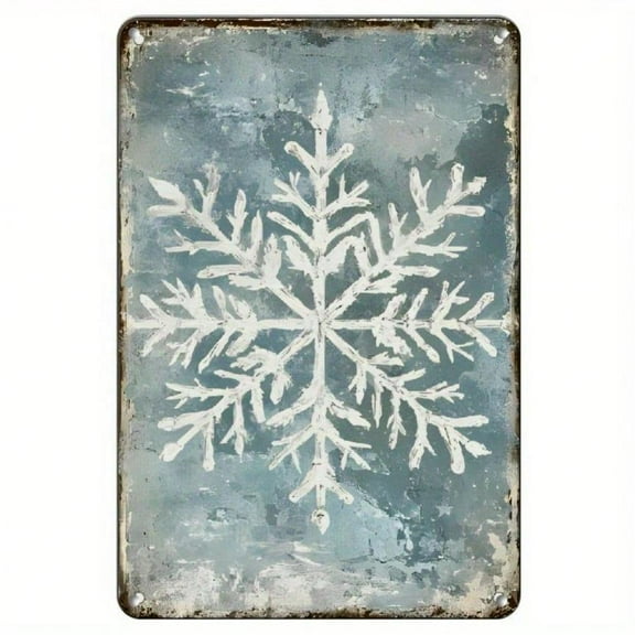 HELLOYOUNG Retro Christmas Metal Signage - Winter Snowflake Metal Signage - Room Decoration Signage for Outdoor Snowflake Christmas Decoration -8x12 inches,room decorhalloween decorhome decor
