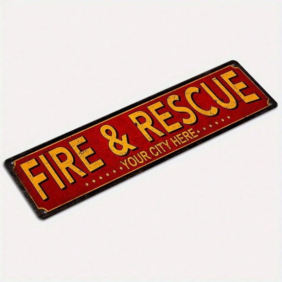 HELLOYOUNG Retro Fire Alarm Sign, Heavy-Duty Metal Wall Plaque for Home Office Garage Man Cave, Vintage Emergency Exit Decor Indoor Mount, Rustic Firefighter Gift 8x12 Inch