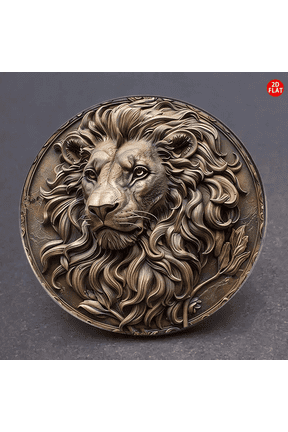 2D 8in Retro Lion wall decor, Fashion Animal Jewelry Gift