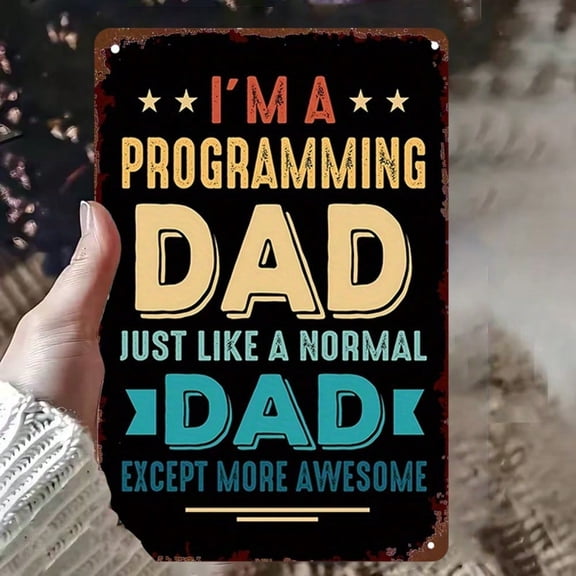 HELLOYOUNG Retro Metal Programming Sign 8x12 Inch Funny Coding Wall Art for Office Man Cave Computer Geek Decor with Quote Gift for Programmer