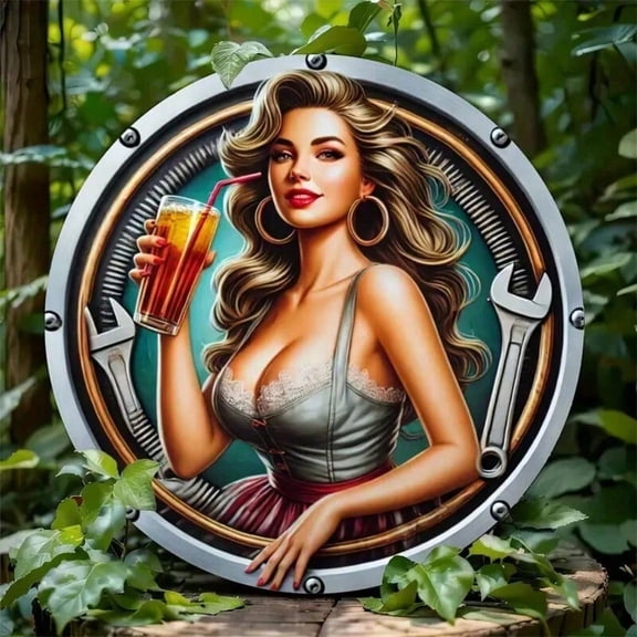 HELLOYOUNG Retro Metal Tin Sign Sexy Garage Man Cave Wall Decor Vintage Aluminum Plaque Gasoline Oil Style Industrial Home Bar Pub Art