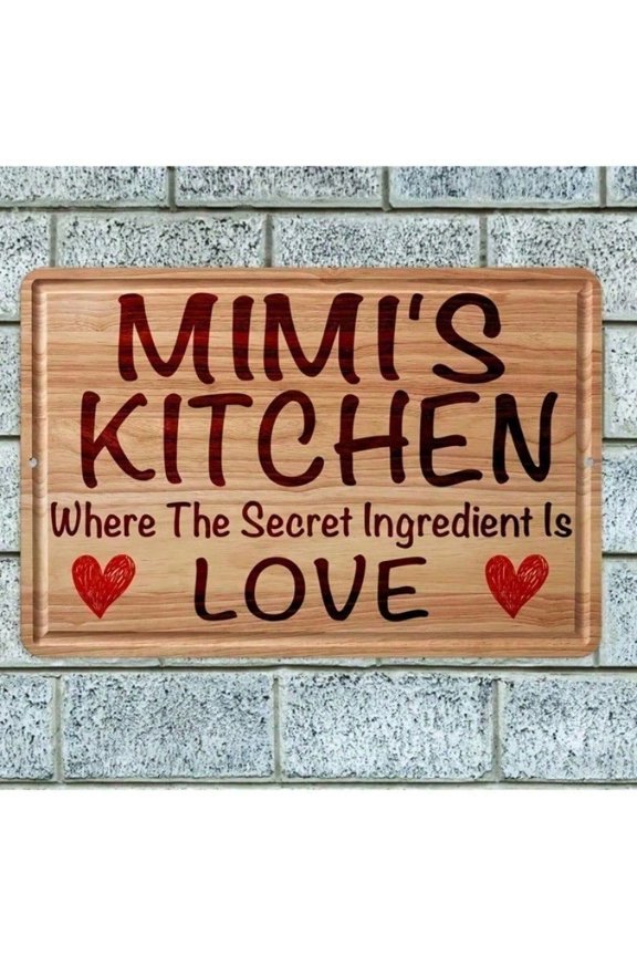 Retro Metal Tin Sign Vintage "Mimi's Kitchen" Wall Art Decor 8x12 Inch, Rustic Hanging Sign for Home Cafe Kitchen Bar, Indoor Outdoor Decor Gift