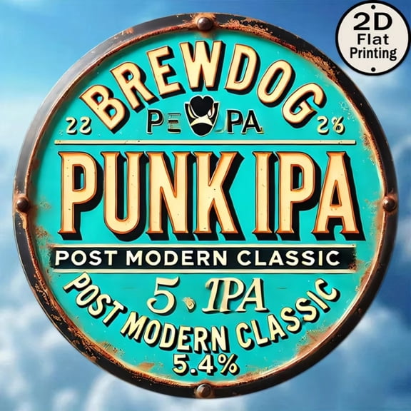 HELLOYOUNG Retro Metal Tin Sign Wall Art, Punk Process Round 8x8 Inch Vintage 2D Wall Decor for Home Cafe Office Man Cave Garage Bar