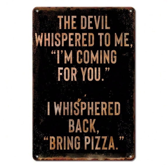HELLOYOUNG Retro Pizza Lover Tin Sign 8x12 Inch Funny Metal Wall Art Decor for Restaurant Kitchen Bar Man Cave