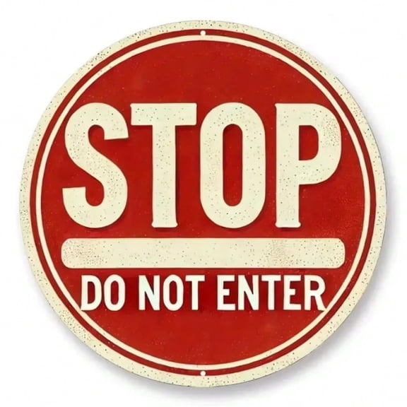 HELLOYOUNG Retro Stop Do Not Enter Tin Sign 12x8 Inch Red Warning Bar Metal Poster for Man Cave Garage Home Wall Art Decor