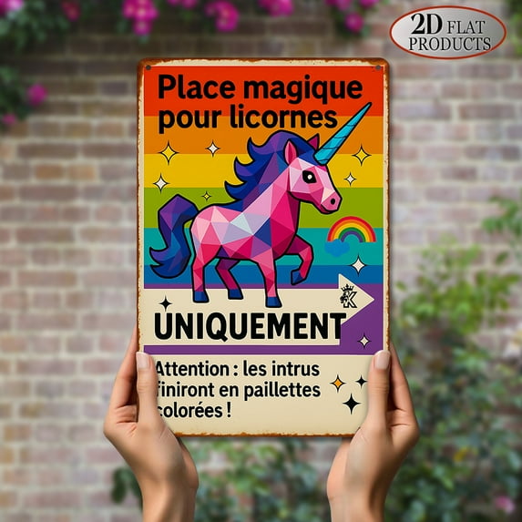HELLOYOUNG Retro, unicorn parking area, outdoor, garage, game room, restaurant party decoration, ideal gift for couples
