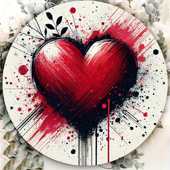 HELLOYOUNG Romantic Red Heart Metal Tin Sign Vintage Wall Art for Home Decor, Valentine's Day Gift, Durable Rustic Hanging Decor for Cafe Office Bedroom