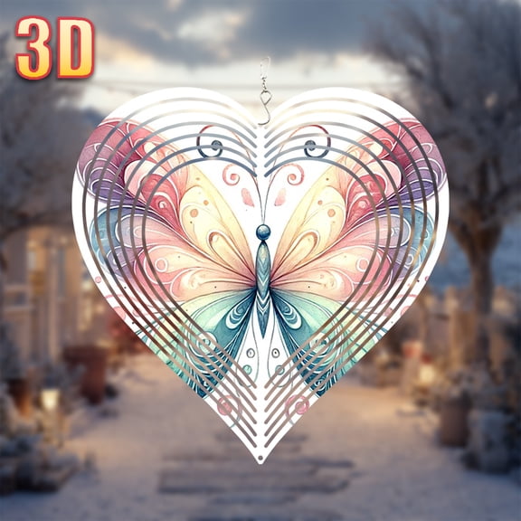 HELLOYOUNG Rotating Wind Chime Outdoor Decor 10 Inch Colorful Butterfly Vortex Pattern 360 Spinning Garden Decor DIY Windmill for Balcony Patio Yard Summer Decoration Handmade Weather-Resistant