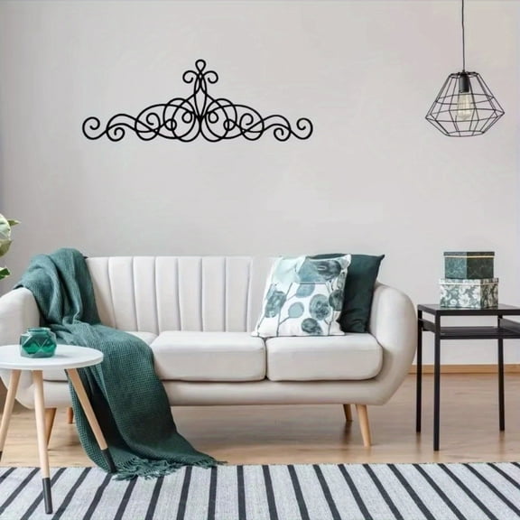 HELLOYOUNG Rustic Iron Wall Sculpture Vintage Art for Lintel Pendant Living Room Decor, Large Metal Artwork for Indoor Dining Room Home Office Decoration