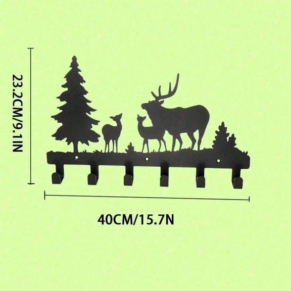 HELLOYOUNG Rustic Wall Mounted Coat Rack Bear Deer Hooks Natural Branch Design Farmhouse Decor for Hats Scarves Bags Entryway Organization Housewarming Gift