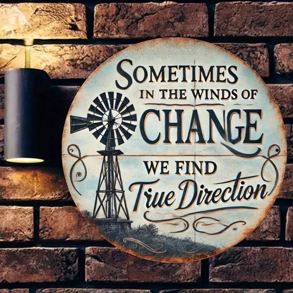 HELLOYOUNG Rusting Metal Wall Decor 7.87 Inches Vintage Country Style Inspirational Quote "Sometimes" Aesthetic Wall Art for Living Room TikTok Popular