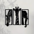 thumbnail image 1 of HELLOYOUNG Safari Animals Metal Wall Art Decor - 11.81in Elephant Giraffe Zebra Sculptures for Living Room, Patio Outdoor Metal Art, Unique Housewarming Gift, 1 of 10