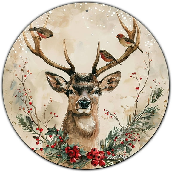 HELLOYOUNG Snowman Sign Winter Welcome Farmhouse Christmas Metal Tin Sign for Outdoor Outside Porch Rustic Snowflakes Wreath Wall Decor