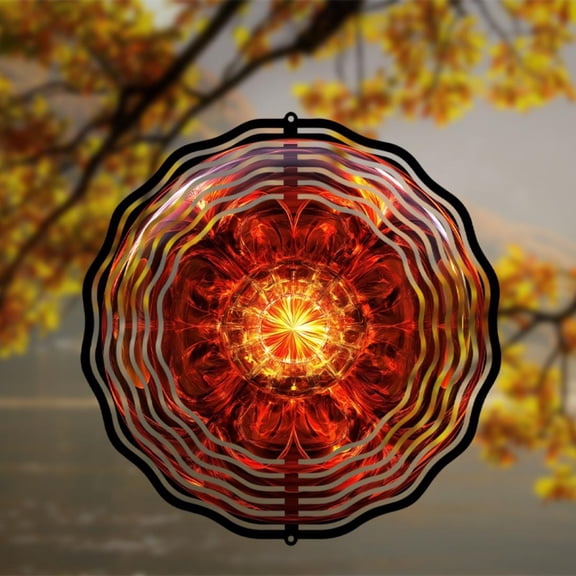 HELLOYOUNG Solar Wind Spinner Metal Kinetic Sculpture for Outdoor Garden Yard Backyard Porch Hanging Decor, No Battery Required, Durable & Reflective Wind-powered Automatic Spinner
