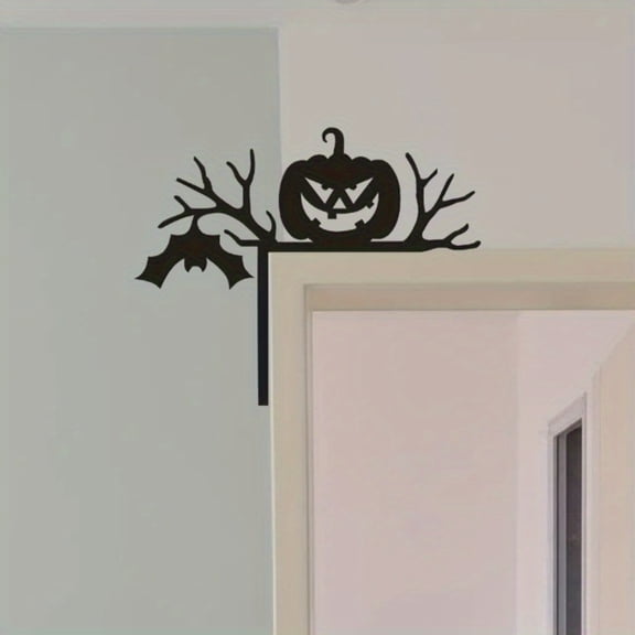 HELLOYOUNG Spooky Jack-O'-Lantern Metal Art Halloween Pumpkin Wall Decor Haunted House Gothic Outdoor Indoor Hanging Rustic Fall Home Accents Ornament