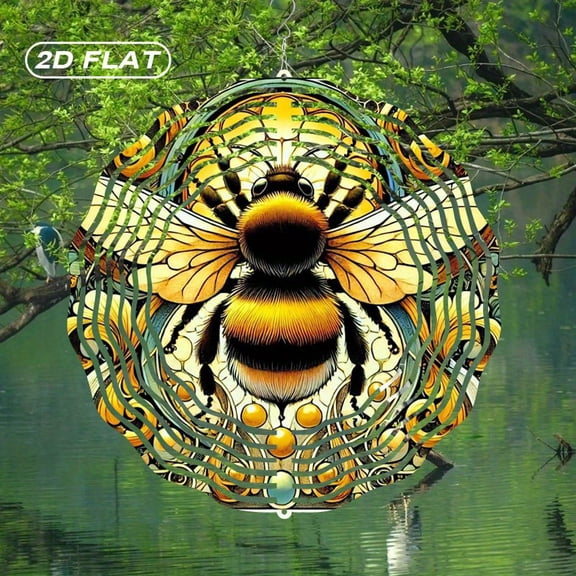 HELLOYOUNG Spring Mandala Wind Spinner Iron Sun Catcher 10 Inch Double-Sided Metal Art Outdoor Garden Decor for Patio Yard Easter Gift
