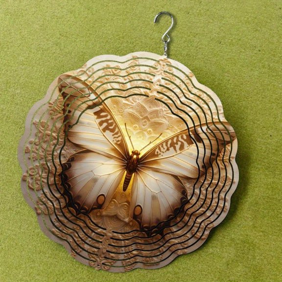 HELLOYOUNG Spring Mandala Wind Spinner Iron Sun Catcher 10 Inch Outdoor Metal Art Hanging Decor for Garden Patio Balcony Gift No Battery Needed