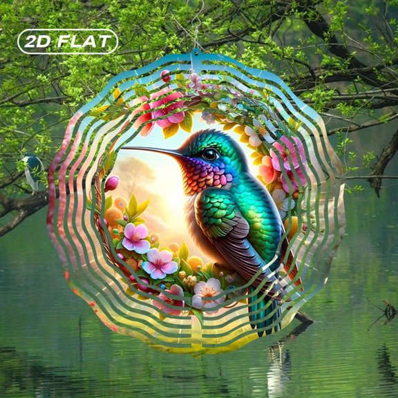 HELLOYOUNG Spring Mandala Wind Spinner Iron Sun Catcher Flat Bohemian Metal Art Outdoor Garden Decor Stained Glass Style Suncatcher for Hummingbird Floral Indoor Thanksgiving Christmas Easter Gift