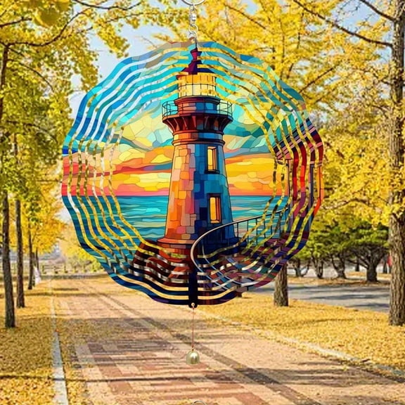 HELLOYOUNG Spring Mandala Wind Spinner Iron Sun Catcher Flat Bohemian Metal Wind Spiral Bell Decor for Indoor Outdoor Garden Art Christmas Halloween Easter Thanksgiving Gift