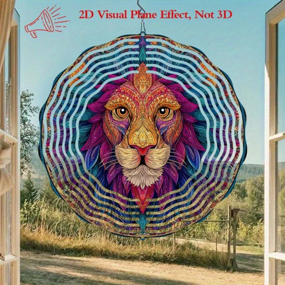HELLOYOUNG Spring Mandala Wind Spinner Iron Sun Catcher Kinetic Metal Art 3D Hanging Outdoor Garden Decor for Patio Window Yard