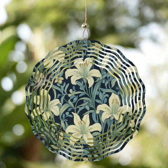 HELLOYOUNG Spring Mandala Wind Spinner Iron Sun Catcher Kinetic Sculpture for Garden Yard Outdoor Stainless Steel Metal Stake Decor Easter Gift