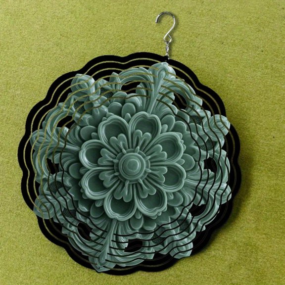 HELLOYOUNG Spring Mandala Wind Spinner Iron Sun Catcher for Outdoor Garden Decor Stainless Steel Metal Kinetic Sculpture Reflects Light 3D Hanging Ornament Gift for Women