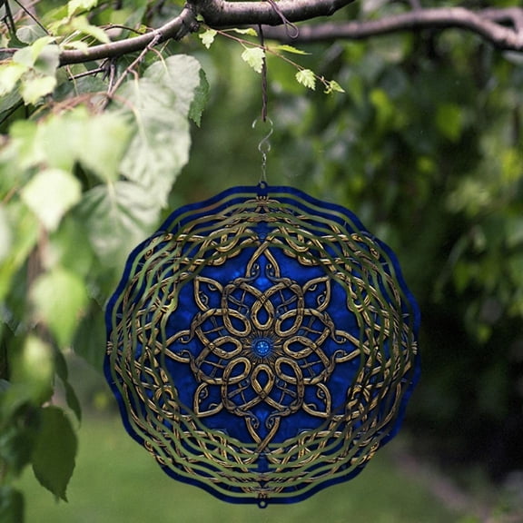 HELLOYOUNG Spring Mandala Wind Spinner Kinetic Iron Sun Catcher Dual Direction Outdoor Metal Spiral Hanging Art Decor for Garden Yard Patio