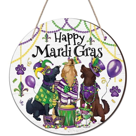 HELLOYOUNG St Patrick's Day Dog Door Sign, Shamrock Wreath Wind Chime for Front Door Porch, Rustic Irish Clover Metal Wall Art Decor, Holiday Farmhouse Outdoor Gift