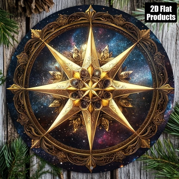 HELLOYOUNG Star Metal Sign, 8x8 Inch Aluminum Wall Decor Plaque for Kitchen Bar Cafe, Rustic Home Office Holiday Gift & Decor