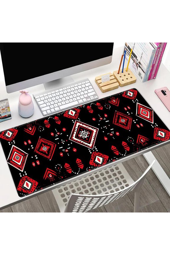 Tribal Pattern Gaming Mouse Pad Non-Slip Desk Mat for Keyboard & Mouse, Computer Accessories for Home Office, Gift for Christmas