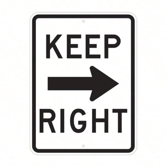 HELLOYOUNG USA Traffic Sign Right Turn Warning Durable Aluminum Keep Right Sign for Highways Driveways Parking Safety