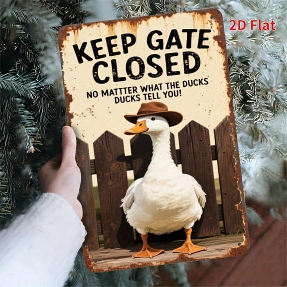 HELLOYOUNG Unique 2D Metal Duck Wall Art Weatherproof Sign For Indoor Outdoor Home Garden Gate Decor Plaques & Signs