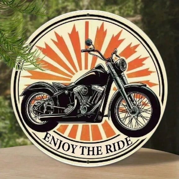 HELLOYOUNG VANSPRO 8 Inch Round Vintage Metal Sign Retro Motorcycle Garage Wall Decor Old School Aluminum Tin Sign for Man Cave Bar Diner