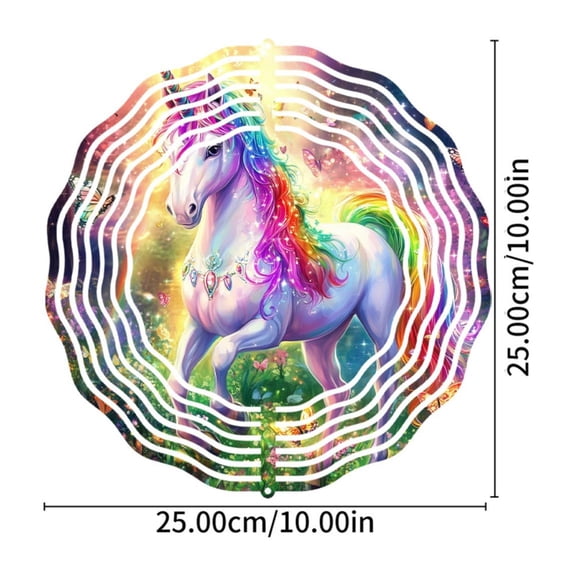 HELLOYOUNG Vibrant Hummingbird Wind Spinner, 10 Inch 3D Kinetic Metal Hanging Garden Decor with 360 Rotation, Colorful Floral Butterfly Design for Patio Yard Outdoor Gift, Year Round Home Decor for