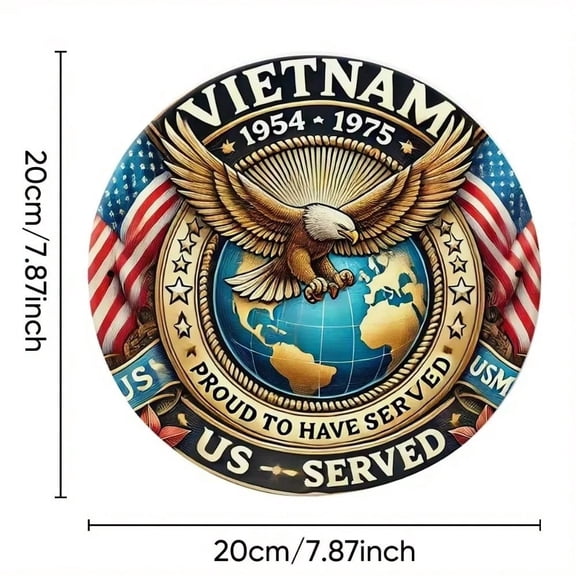 HELLOYOUNG Vietnam War 1954-1975 Commemorative Metal Sign, Vintage Military Wall Art Durable Plaque for Indoor Outdoor Decor