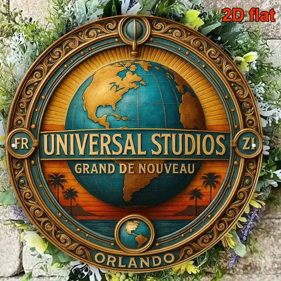 HELLOYOUNG Vintage 2D Aluminum Tin Sign Universal Studios Decor 8x8 Inch Retro Movie Poster Metal Plate for Living Room Bedroom Bar Wall Art
