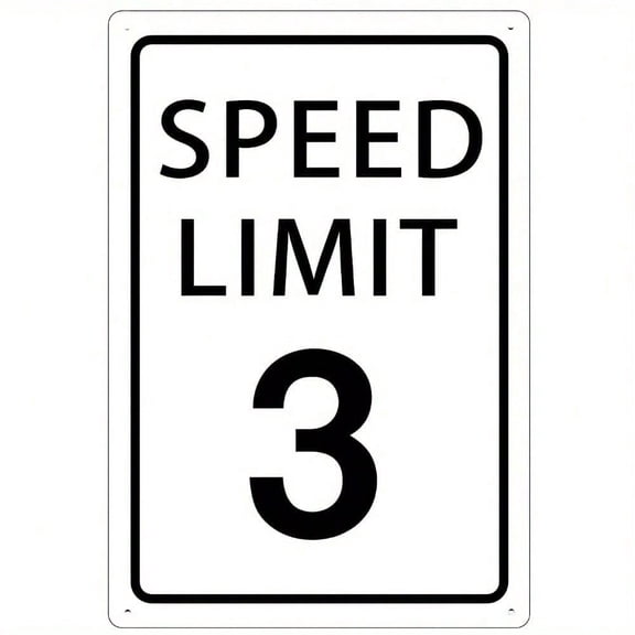HELLOYOUNG Vintage 3 MPH Speed Metal Wall Art Sign 8x12 Inch, Durable Rustic Tin Sign for Garage Man Cave Bar Office Indoor Outdoor Decor Weather-Resistant