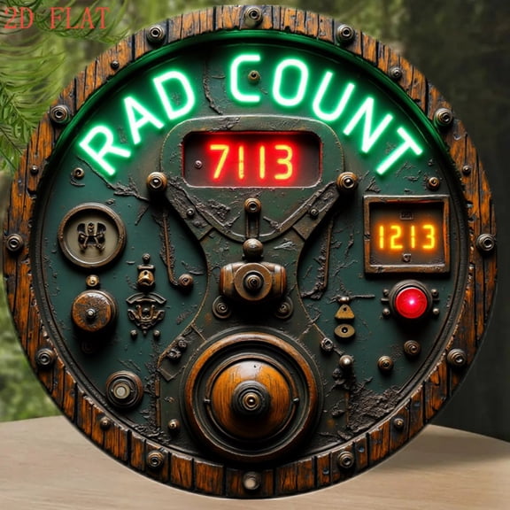 HELLOYOUNG Vintage 8 Inch Steampunk Radiation Counter Retro Nuclear Wall Meter Green Dial Industrial Decor