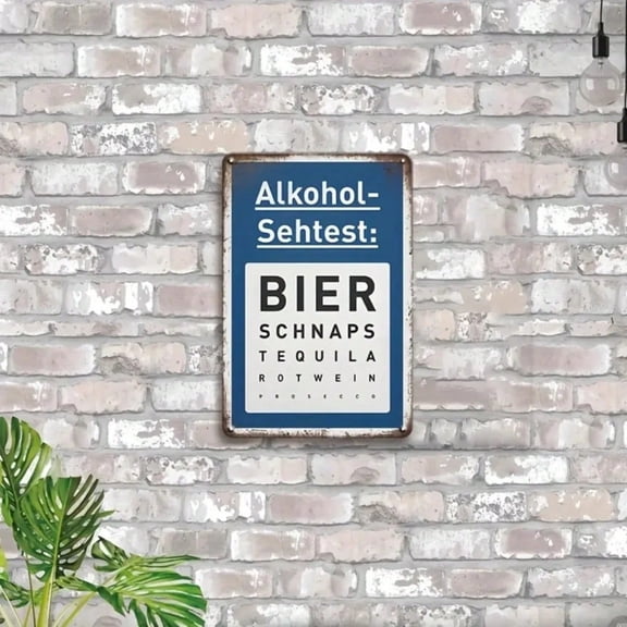 HELLOYOUNG Vintage Alcohol Sight Test Metal Tin Sign, Funny Man Cave Wall Decor for Home Bar & Party, Unique Birthday Gift for Men