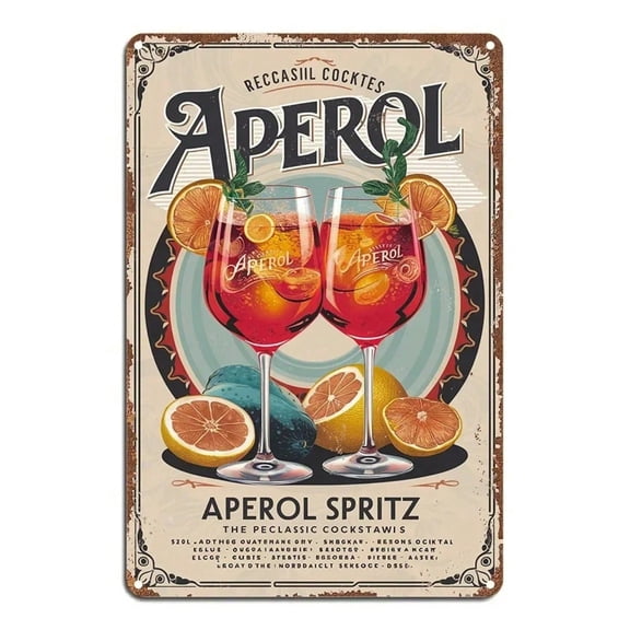 HELLOYOUNG Vintage Aperol Sign Retro Cocktail Advertisement Metal Tin Sign, Waterproof Outdoor Decor for Street Cafes Bars Bistros