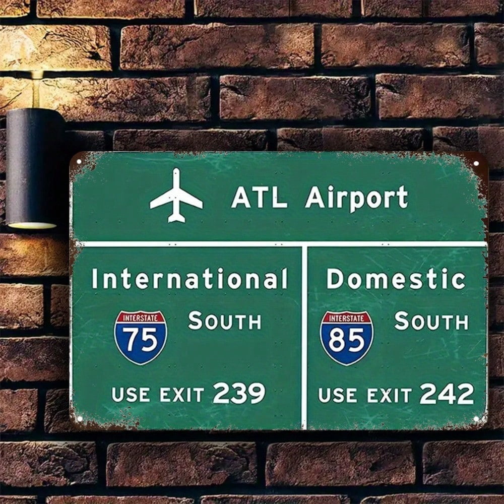 HELLOYOUNG Vintage Atlanta Airport ATL Highway Sign Replica 8x12 Inch ...