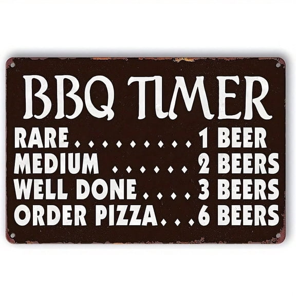 HELLOYOUNG Vintage Barbecue Timer Metal Sign 8x12 Inch Waterproof Rustic Kitchen Wall Decor for Home Cafe Bar Wedding Gift