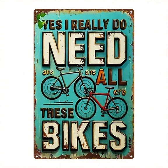 HELLOYOUNG Vintage Bicycle Tin Sign 8x12 Inch Retro Metal Wall Art Decor for Home Kitchen Bar Garage Rustproof