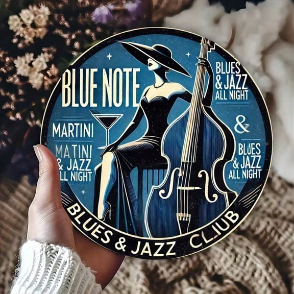 HELLOYOUNG Vintage Blue Note Jazz Club Tin Sign Metal Wall Art 8x12 Inch Retro Pub Decor Bar Man Cave Home
