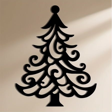 HELLOYOUNG Vintage Bohemian Metal Christmas Tree Wall Art - Ornate Black Metal Indoor/Outdoor Holiday Decor with Spiral Branches & Round Top, Durable Flat Tree