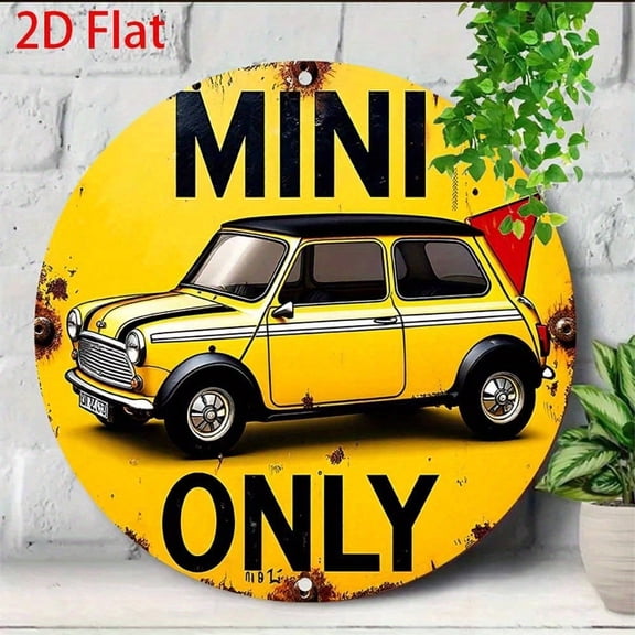 HELLOYOUNG Vintage Car Tin Sign 8x8 Inch, Rustic Metal Wall Art for Garage Cafe Kitchen Bar, Retro Distressed Tin Sign, Man Cave, Home Decor