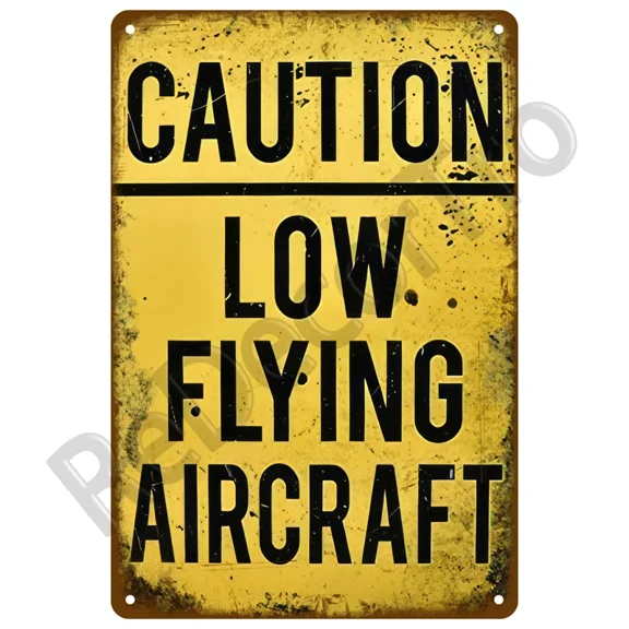 HELLOYOUNG Vintage "Caution/Beware" Metal Safety Sign | Home Wall Art Plaque Tin Poster | Aesthetic Blend of Safety Warning Elements