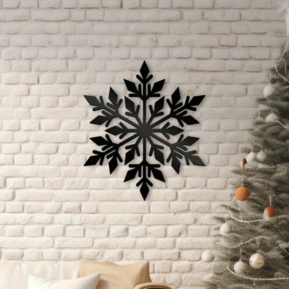 HELLOYOUNG Vintage Christmas Snowflake Wall Decor Figurine - Delicate Iron Silhouette Ornament for Living Room & Bedroom Festive Holiday & Halloween Accent-Wall Sculptures
